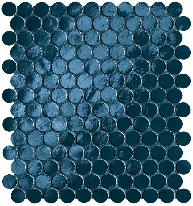 Blu Navy Round Mosaico 29.5x32.5