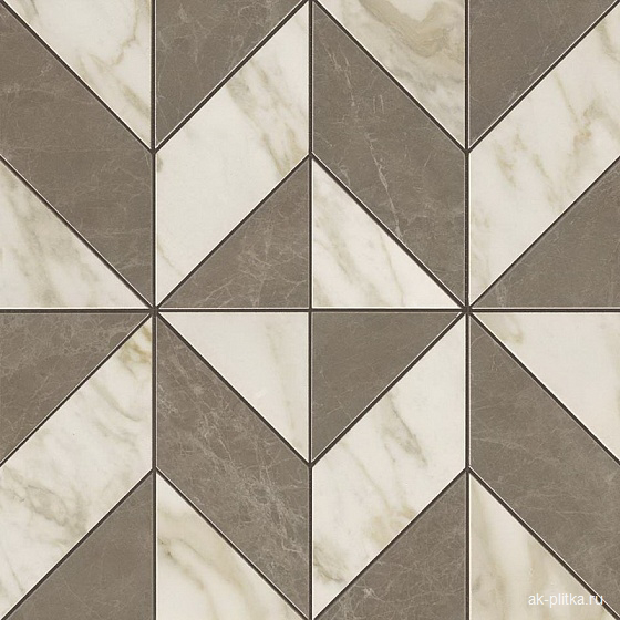 Mosaico Cubes Gris-Calacatta Lapp 36,5x36,5