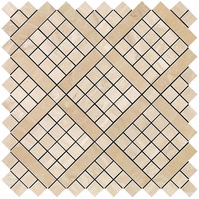Travertino Alabastrino Diagonal Mosaic 30.5x30.5