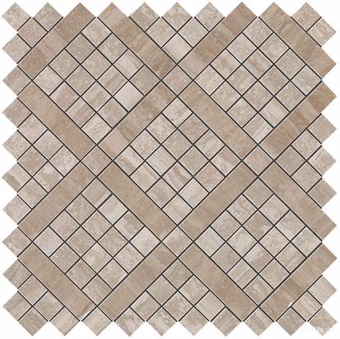 Travertino Silver Diagonal Mosaic 30.5x30.5