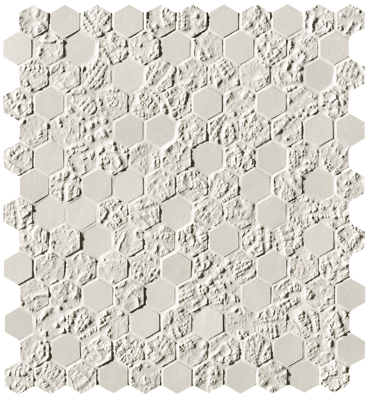 White Print Esagono Mosaico 32,5x29,5