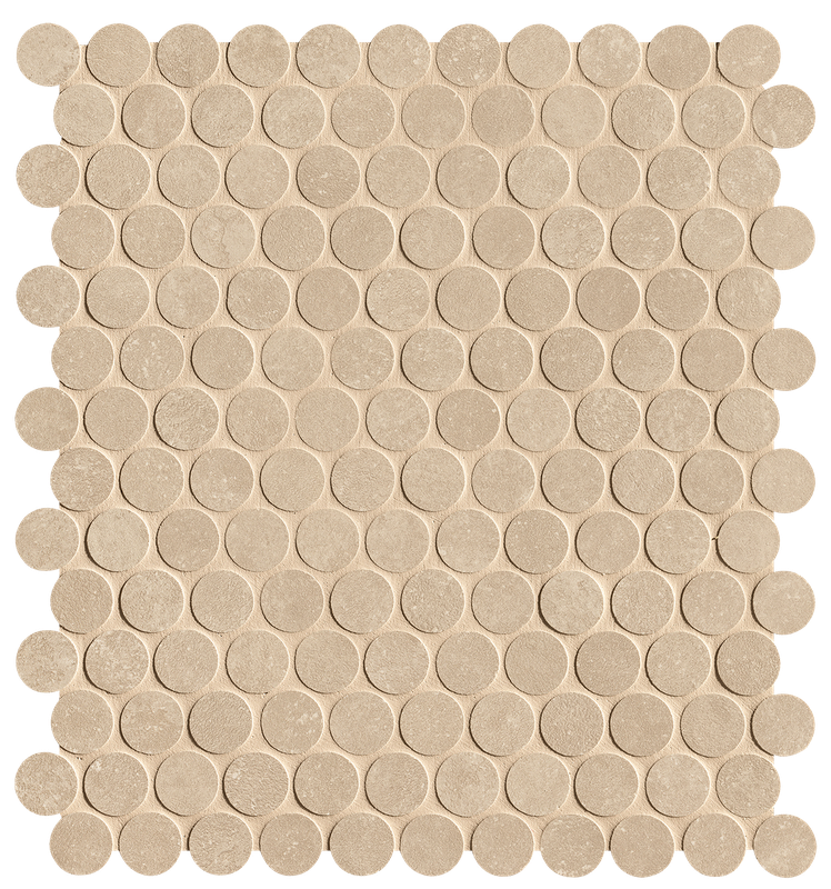 Beige Gres Round Mosaico Matt 29,5x35