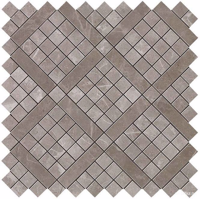 Grey Fleury Diagonal Mosaic 30.5x30.5