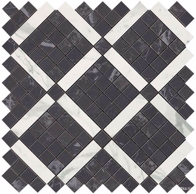 Noir Mix Diagonal Mosaic 30.5x30.5