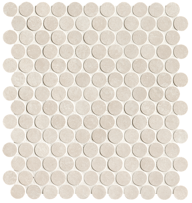 White Gres Round Mosaico Matt 29,5x35