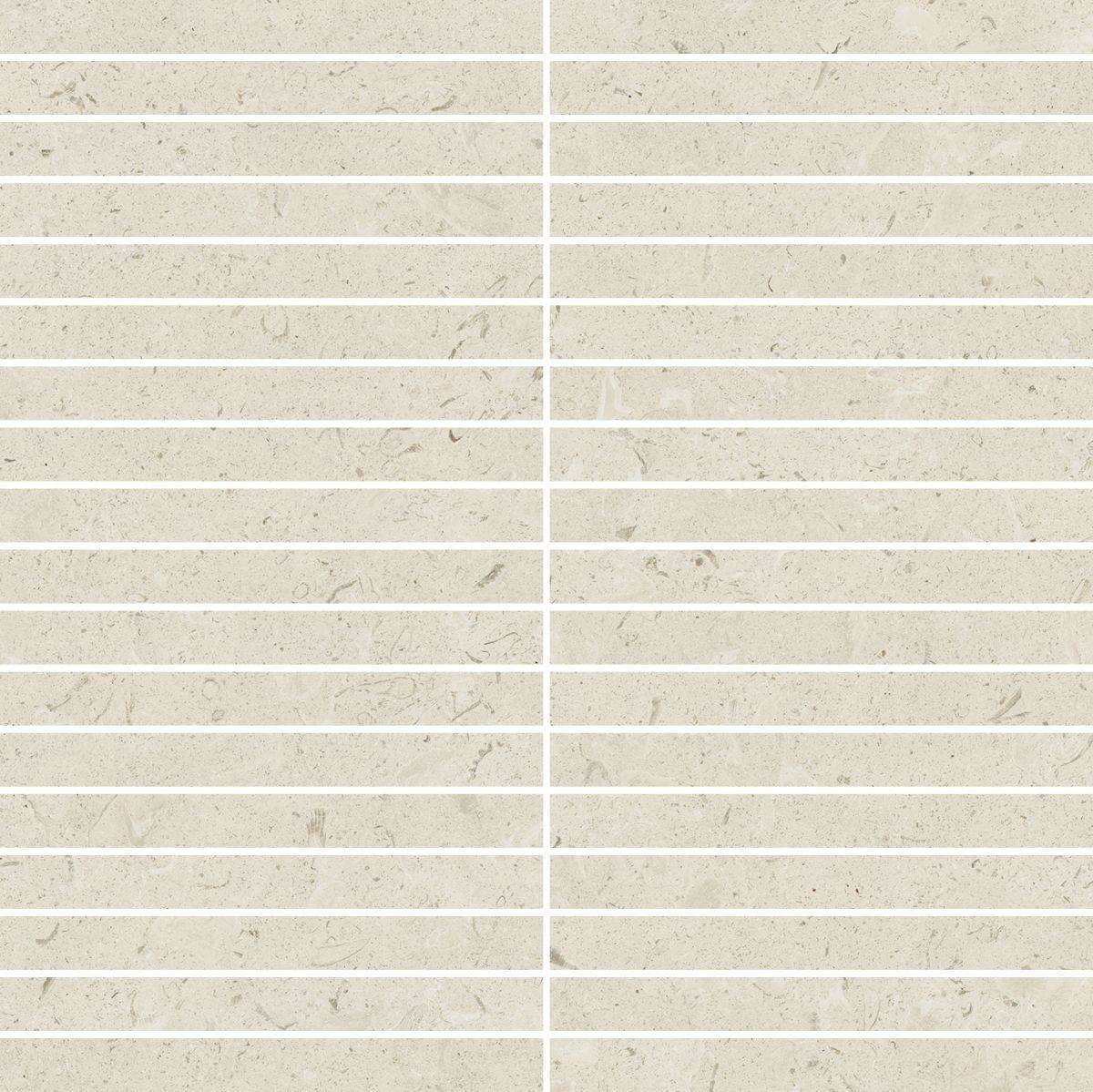 Stone White Mosaico Strip Nat Ret 30x30