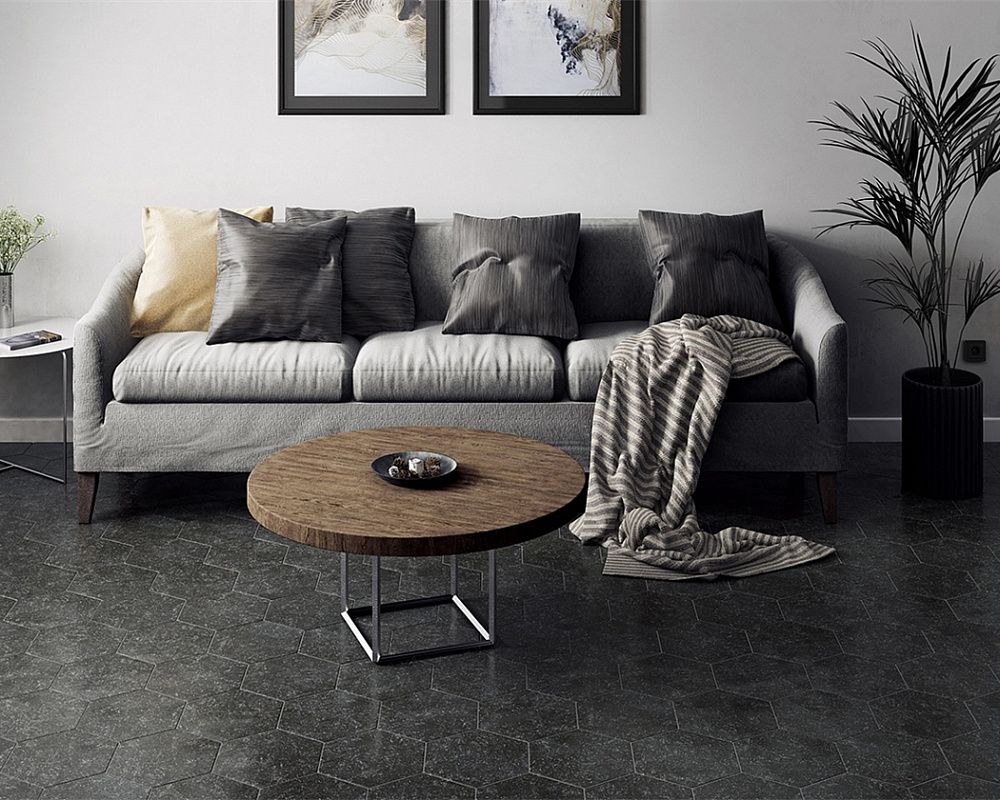 Hexagon Black 25,4x29,2