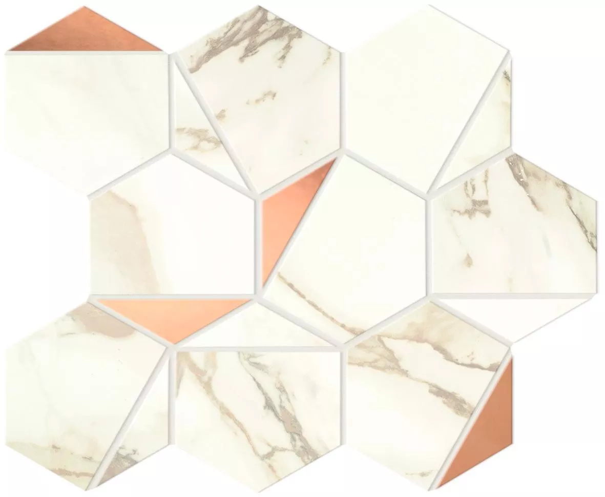 Calacatta Imperiale Gold Hex Shiny 25,1x29