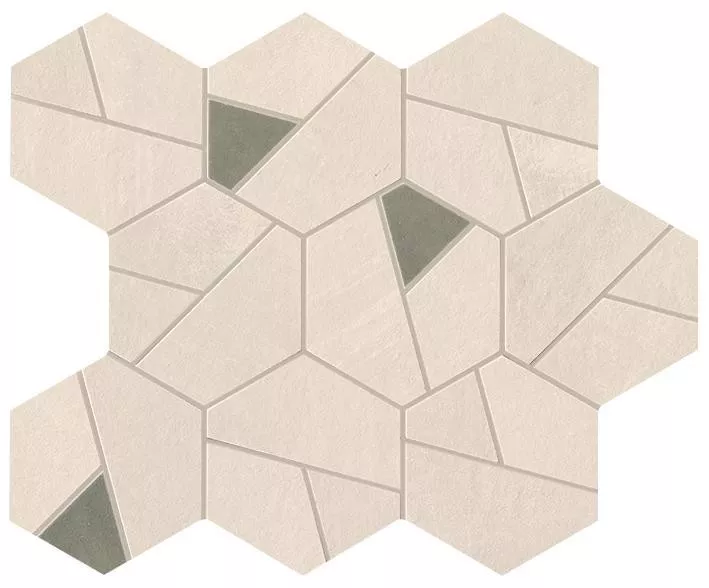 Ivory Mosaico Hex Olive 25x28,5