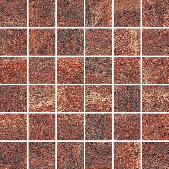 Mosaico Rosso Vein Cut 9mm 30x30