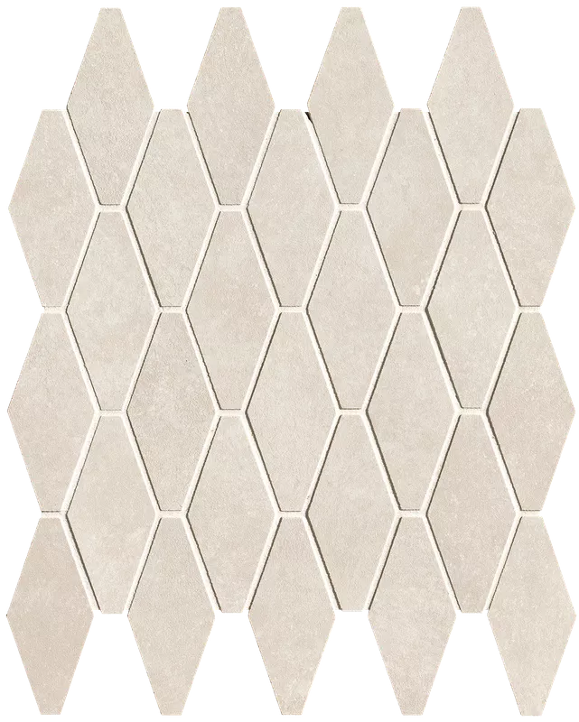 White Gres Rombi Mosaico Matt 31x35,5