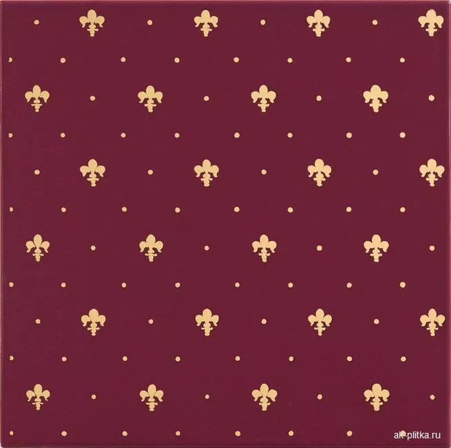 Giglio Oro Su Bordeaux 20x20