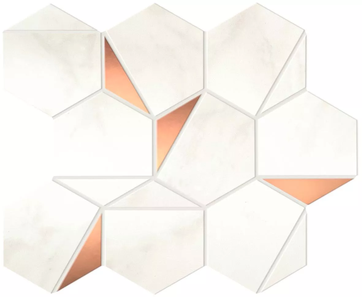 Calacatta Delicato Gold Hex Shiny 25,1x29