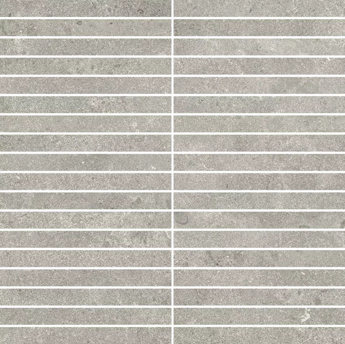 Stone Grey Mosaico Strip Nat Ret 30x30