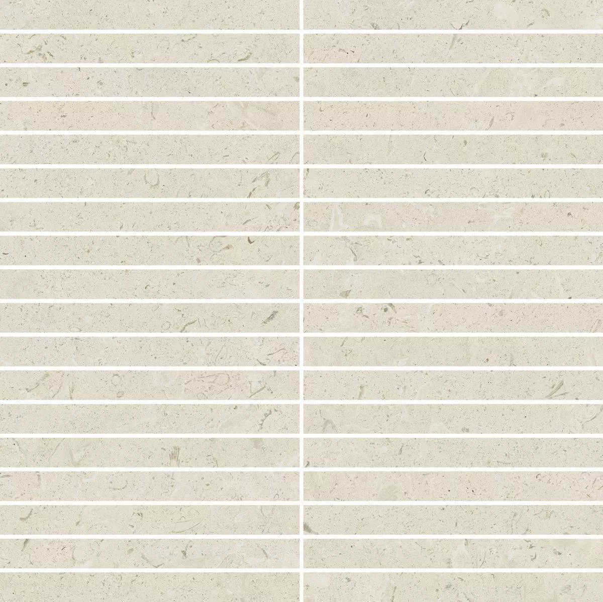 Stone White Mosaico Strip Nat Ret 30x30