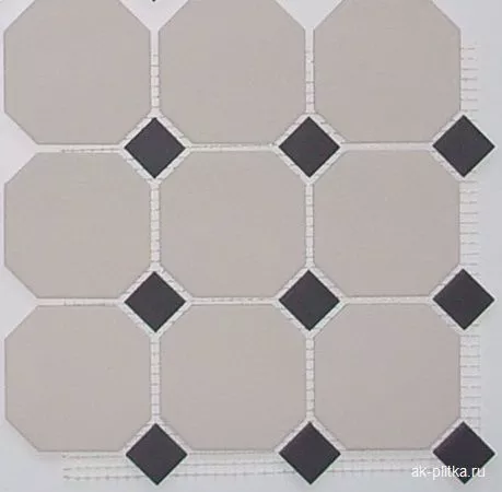 White OCTAGON 16 Black Dots 14 30x30