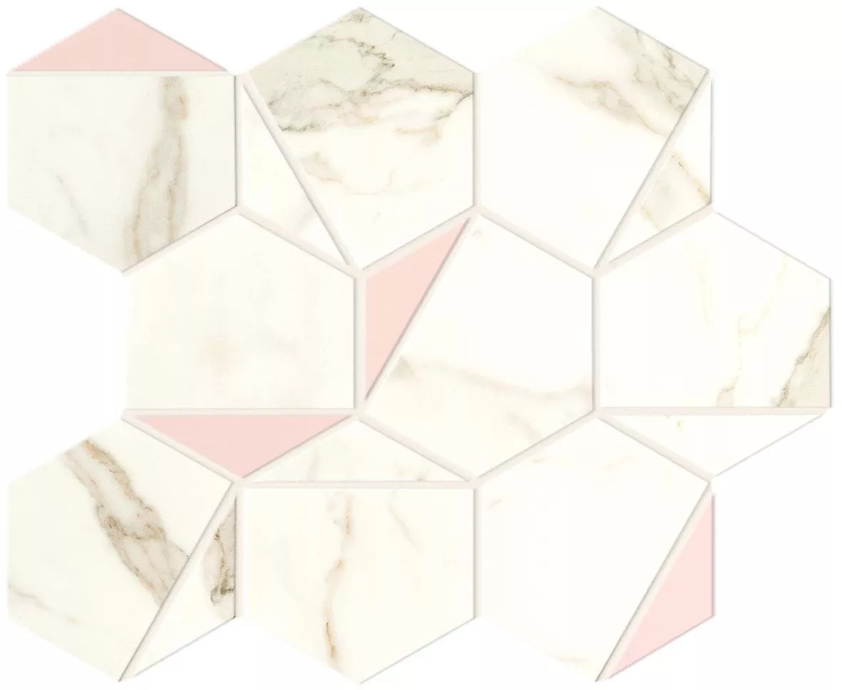 Calacatta Prestigio Rose Hex Silk 25,1x29